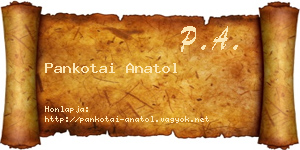 Pankotai Anatol névjegykártya